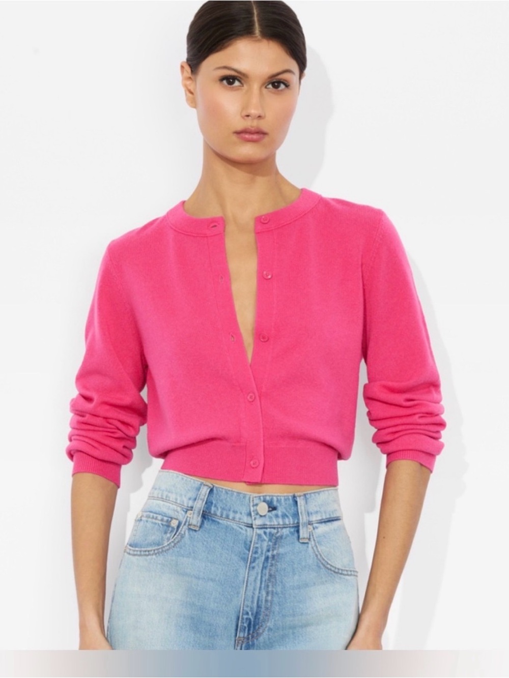 Alice + Olivia Dollie Pink Cardigan